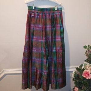 Vintage Red and Green Plaid Maxi Skirt